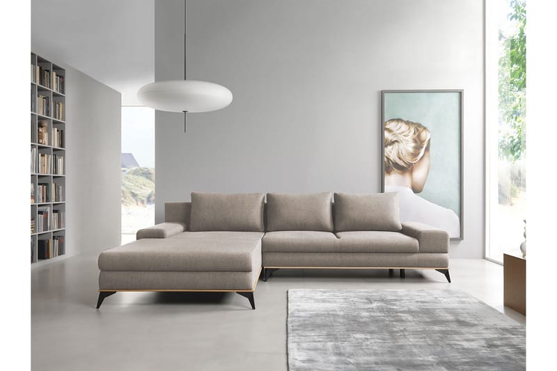 Divaanivuodesohva Manila 315x212x87 cm - Beige/Harmaa - Huonekalut - Sohva - Vuodesohva
