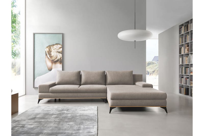 Divaanivuodesohva Manila 315x212x87 cm - Beige/Harmaa - Huonekalut - Sohva - Vuodesohva