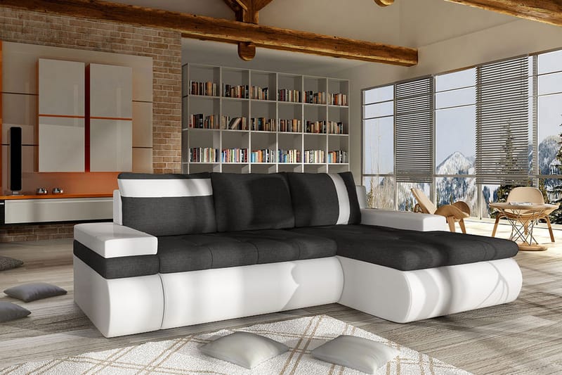 Divaanivuodesohva Mini Dung Oikea - Tummanharmaa/Valkoinen - Huonekalut - Sohva - Vuodesohva