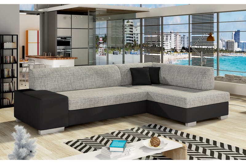 Vuodesohva Bargam divaanilla - Harmaa/Musta - Huonekalut - Sohva - Vuodesohva - Divaanivuodesohva