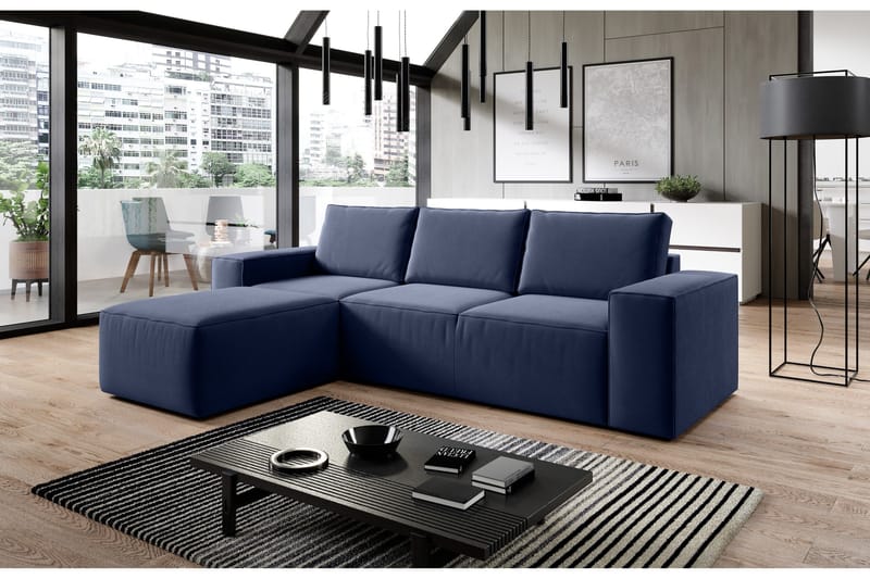 Vuodesohva Kandari Divaanilla - Sininen - Huonekalut - Sohva - Vuodesohva - Divaanivuodesohva