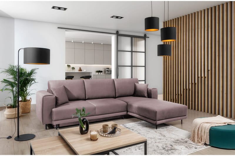 Vuodesohva Smithville divaanilla 3:n ist Säilytyksellä, Vaaleanpunainen