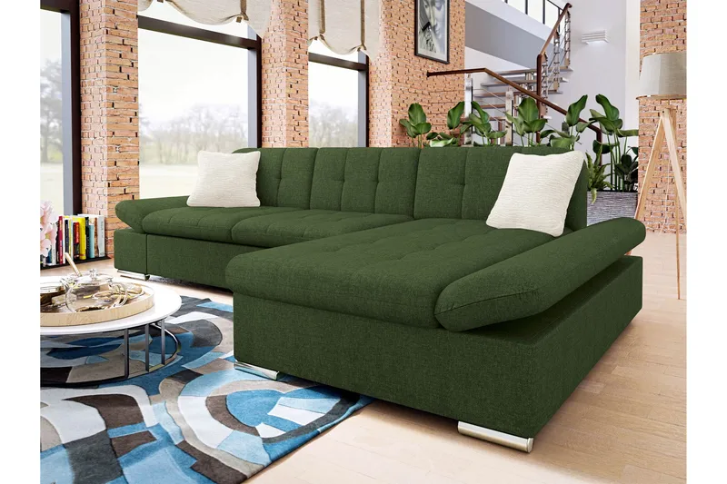 Djerra Vuodedivaanisohva, 3-istuttava - Vihreä - Huonekalut - Sohva - Vuodesohva