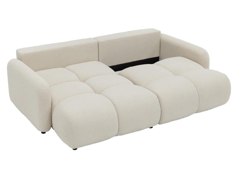 Durven 3-istuttava vasemmanpuoleinen vuodesohva säilytystilalla bouclé-kangasta - Beige - Huonekalut - Sohva - Vuodesohva