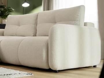 Durven 3-istuttava vasemmanpuoleinen vuodesohva säilytystilalla bouclé-kangasta - Beige - Huonekalut - Sohva - Vuodesohva