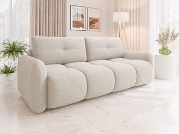Durven 3-istuttava vuodesohva 160x200 cm säilytystilalla bouclé-kangasta - Beige - Huonekalut - Sohva - Vuodesohva - 3 istuttava vuodesohva