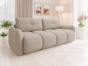 Durven 3-istuttava vuodesohva 160x200 cm säilytystilalla bouclé-kangasta - Beige - Huonekalut - Sohva - Vuodesohva - 3 istuttava vuodesohva