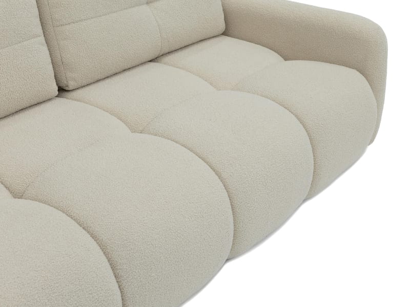 Durven 3-istuttava vuodesohva 160x200 cm säilytystilalla bouclé-kangasta - Harmaa - Huonekalut - Sohva - Vuodesohva - 3 istuttava vuodesohva