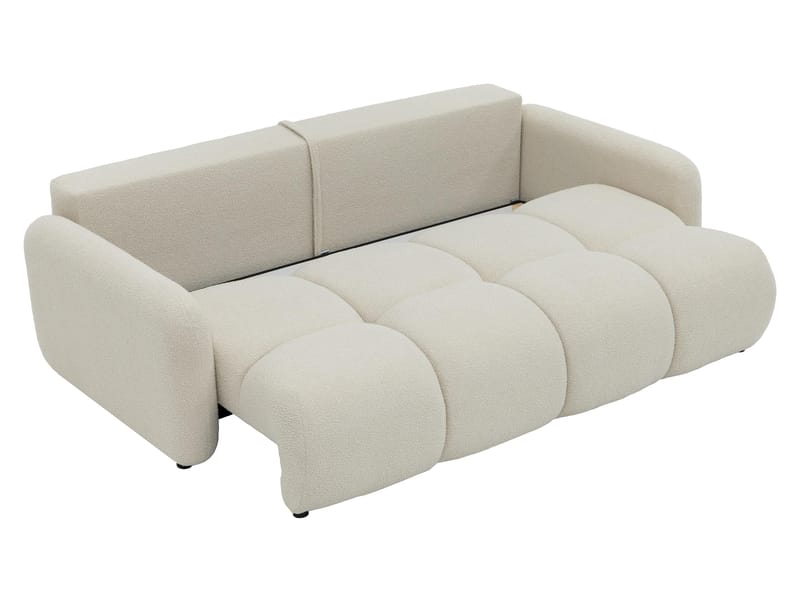 Durven 3-istuttava vuodesohva 160x200 cm säilytystilalla bouclé-kangasta - Harmaa - Huonekalut - Sohva - Vuodesohva - 3 istuttava vuodesohva