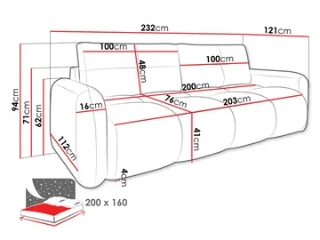 Durven 3-istuttava vuodesohva 160x200 cm säilytystilalla bouclé-kangasta - Harmaa - Huonekalut - Sohva - Vuodesohva - 3 istuttava vuodesohva