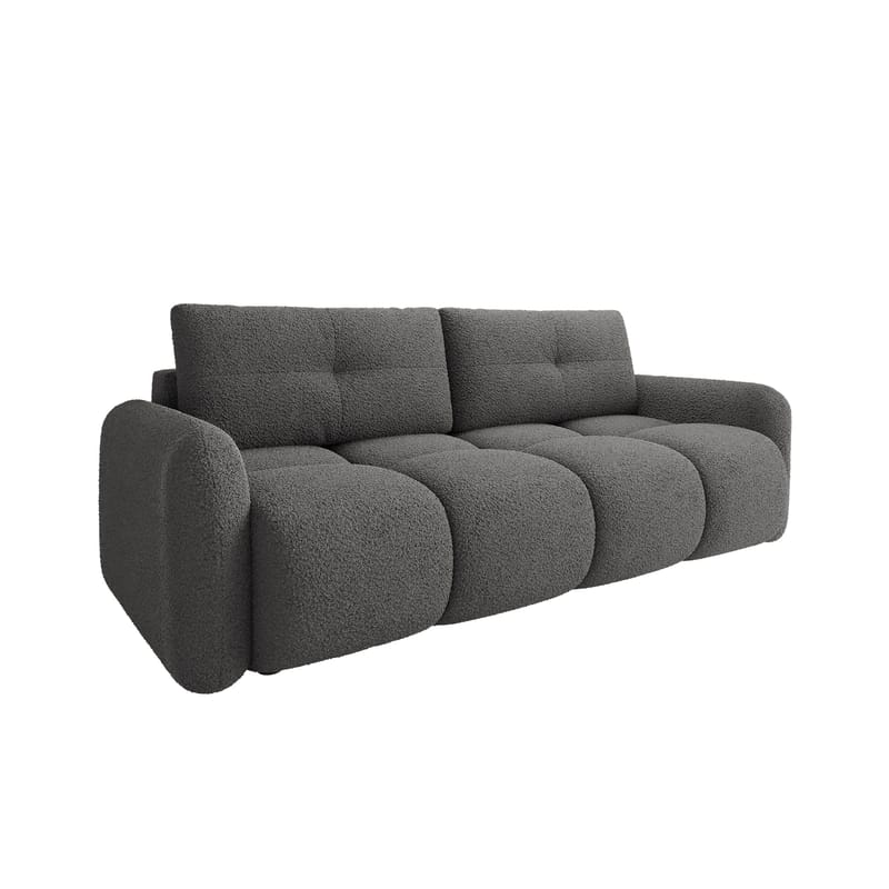 Durven 3-istuttava vuodesohva 160x200 cm säilytystilalla bouclé-kangasta, Harmaa