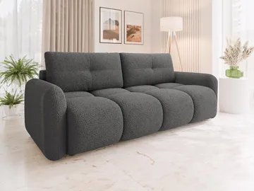 Durven 3-istuttava vuodesohva 160x200 cm säilytystilalla bouclé-kangasta - Harmaa - Huonekalut - Sohva - Vuodesohva - 3 istuttava vuodesohva