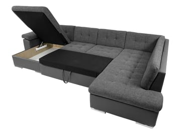 Dynir 6-istuttava oikeakätinen u-muotoinen vuodesohva 125x290 cm säilytystilalla kangasta - Beige - Huonekalut - Sohva - Vuodesohva