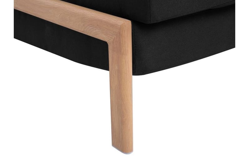 Edland 2-istuttava suorakaiteen muotoinen vuodesohva taitettava 152 cm kangasta puujaloilla - Musta - Huonekalut - Sohva - Vuodesohva - Futon - Futon sohva