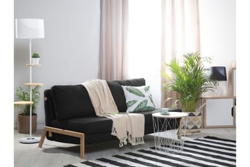 Edland 2-istuttava suorakaiteen muotoinen vuodesohva taitettava 152 cm kangasta puujaloilla - Musta - Huonekalut - Sohva - Vuodesohva - Futon - Futon sohva