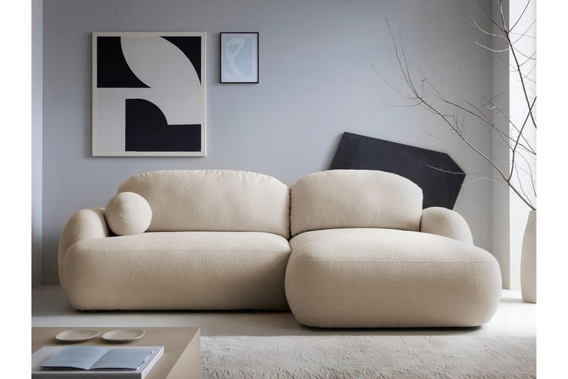 Efrem Vuodesohva Divaanilla 3-istuttava Bouclé - Beige - Huonekalut - Sohva - Vuodesohva