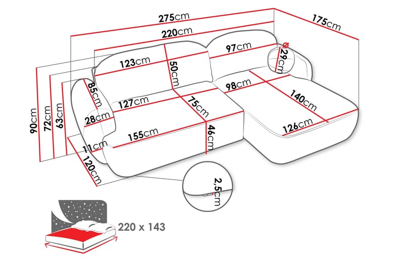 Efrem Vuodesohva Divaanilla 3-istuttava Bouclé - Ruskea - Huonekalut - Sohva - Vuodesohva