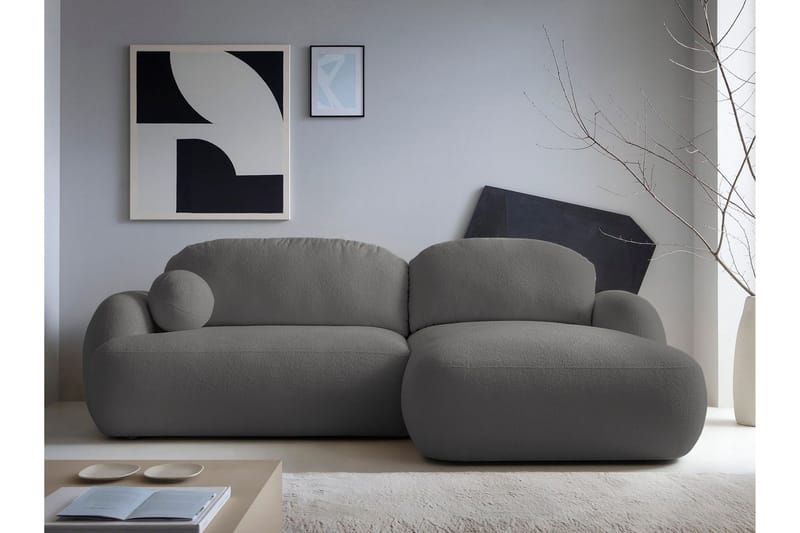 Efrem Vuodesohva Divaanilla 3-istuttava Bouclé - Tummanharmaa - Huonekalut - Sohva - Vuodesohva