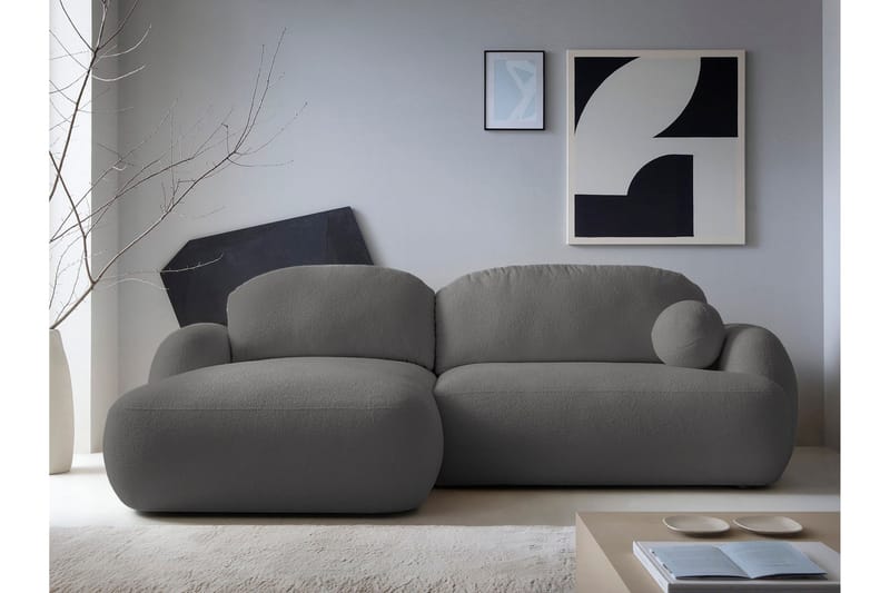 Efrem Vuodesohva Divaanilla 3-istuttava Bouclé - Tummanharmaa - Huonekalut - Sohva - Vuodesohva