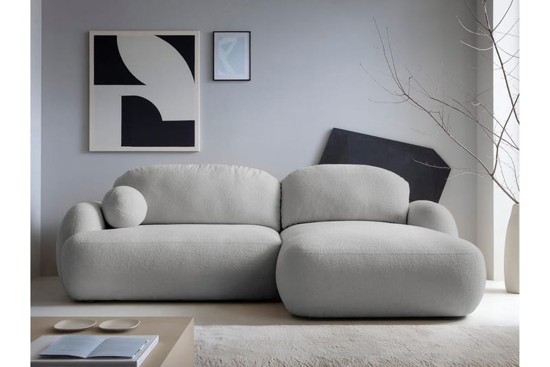 Efrem Vuodesohva Divaanilla 3-istuttava Bouclé - Vaaleanharmaa - Huonekalut - Sohva - Vuodesohva