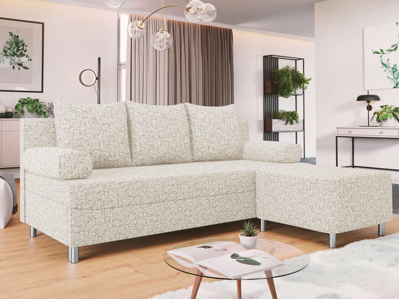 Eifion 3-istuttava vuodesohva oikeanpuoleisella divaanilla - vaalea beige - Huonekalut - Sohva - Vuodesohva