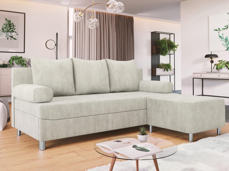 Eifion 3-istuttava vuodesohva oikeanpuoleisella divaanilla - vaalea beige - Huonekalut - Sohva - Vuodesohva