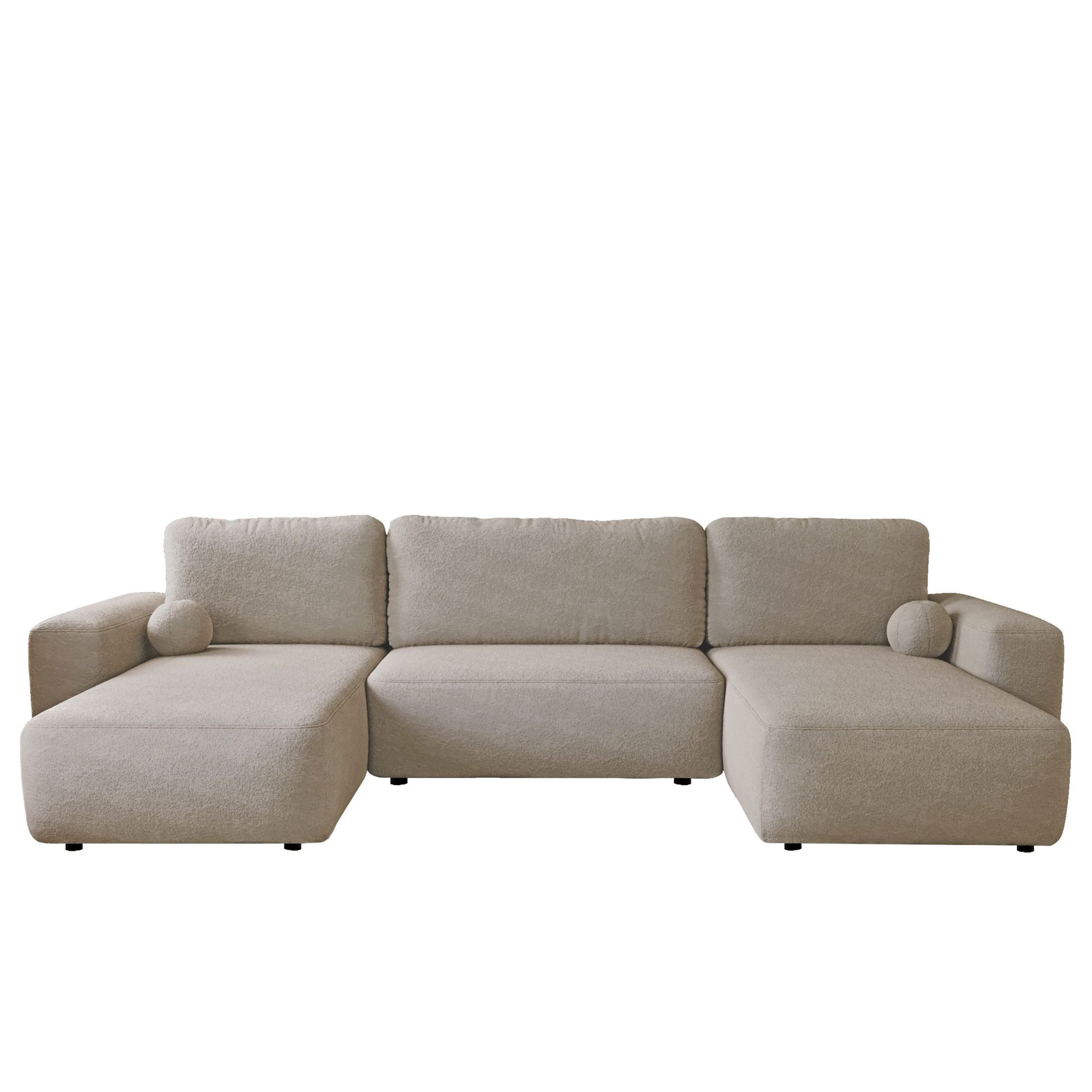 Elvior 5-istuttava U-muotoinen vuodesohva kaksidivaanilla - beige