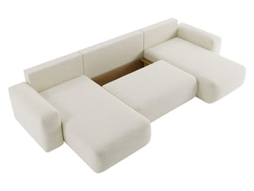 Elvior 5-istuttava U-muotoinen vuodesohva kaksidivaanilla - beige - Huonekalut - Sohva - Vuodesohva