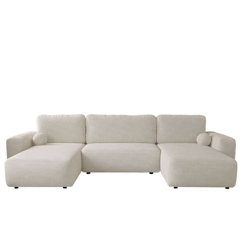 Elvior 5-istuttava U-muotoinen vuodesohva kaksidivaanilla, valkoinen