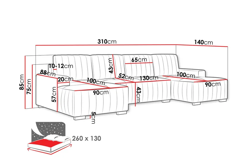 Esher Vuodesohva Tuplalevon 4-istuttava Plyysi - Vihreä - Huonekalut - Sohva - Vuodesohva