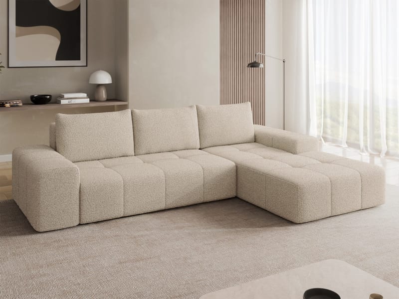 Falor 3:n istuttava vuodesohva divaanilla, oikeakätinen - Beige - Huonekalut - Sohva - Vuodesohva