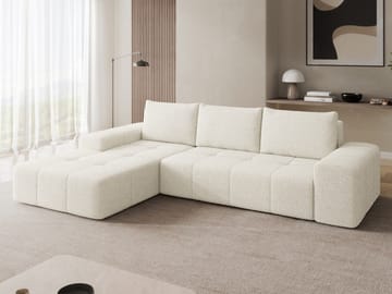 Falor 3:n istuttava vuodesohva divaanilla, vasenkätinen - Luonnonvalkoinen - Huonekalut - Sohva - Vuodesohva