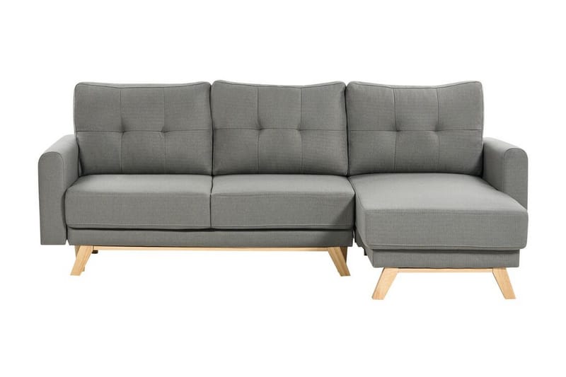 Faustin Kulmavuodesohva 3-istuttava - Harmaa/Vaalea puu - Huonekalut - Sohva - Vuodesohva