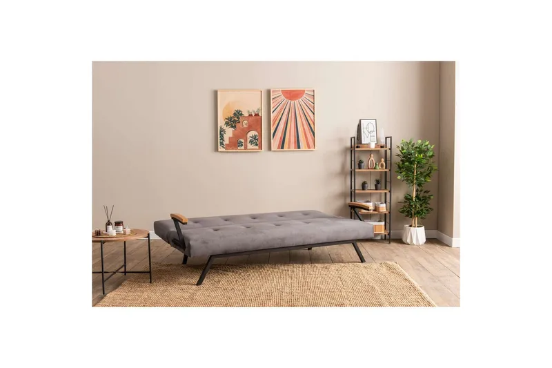 Fennor Vuodesohva 3-sits - Harmaa - Huonekalut - Sohva - Vuodesohva - 3 istuttava vuodesohva