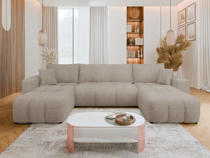 Flo Vuodesohva kaksoisdivaanilla 4istuttava - Beige - Huonekalut - Sohva - Vuodesohva