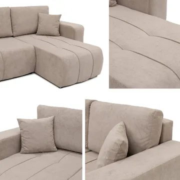 Flo Vuodesohva kaksoisdivaanilla 4istuttava - Beige - Huonekalut - Sohva - Vuodesohva