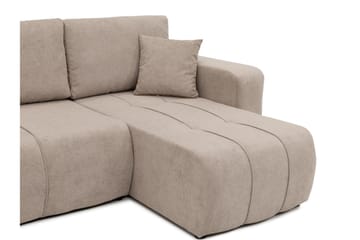 Flo Vuodesohva Tupladivaanilla 4-istuttava Plyysi - Beige - Huonekalut - Sohva - Vuodesohva