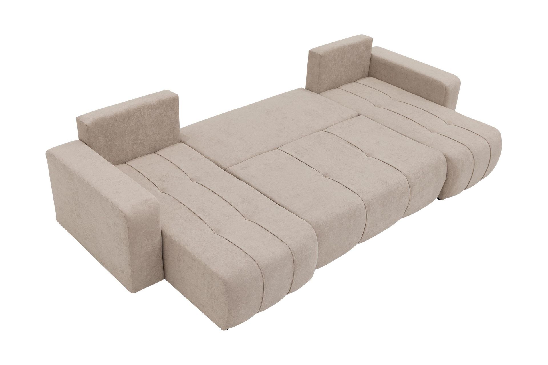 Flo Vuodesohva Tupladivaanilla 4-istuttava Plyysi - Beige - Huonekalut - Sohva - Vuodesohva
