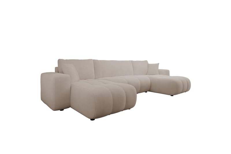 Flo Vuodesohva Tupladivaanilla 4-istuttava Plyysi - Beige - Huonekalut - Sohva - Vuodesohva