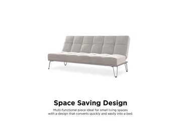 Futon Elle Sametti/Harmaa - Novogratz - Huonekalut - Sohva - Vuodesohva - Futon - Futon sohva