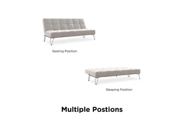 Futon Elle Sametti/Harmaa - Novogratz - Huonekalut - Sohva - Vuodesohva - Futon - Futon sohva