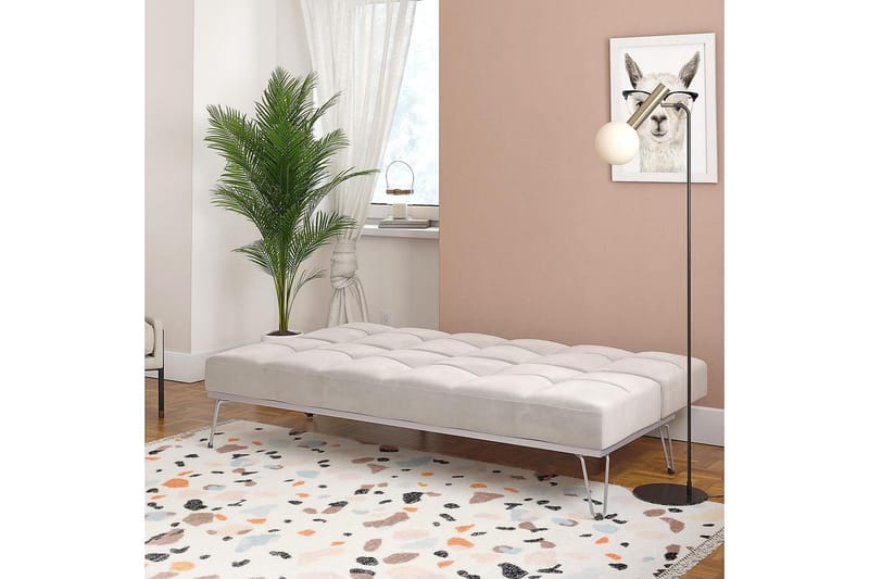 Futon Elle Sametti/Harmaa - Novogratz - Huonekalut - Sohva - Vuodesohva - Futon - Futon sohva