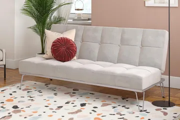 Futon Elle Sametti/Harmaa - Novogratz - Huonekalut - Sohva - Vuodesohva - Futon - Futon sohva