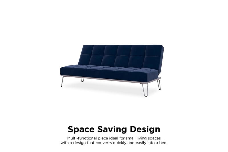 Futon Elle Sametti/Sininen - Novogratz - Huonekalut - Sohva - Vuodesohva - Futon - Futon sohva