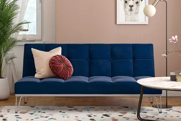 Futon Elle Sametti/Sininen - Novogratz - Huonekalut - Sohva - Vuodesohva - Futon - Futon sohva