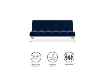 Futon Elle Sametti/Sininen - Novogratz - Huonekalut - Sohva - Vuodesohva - Futon - Futon sohva