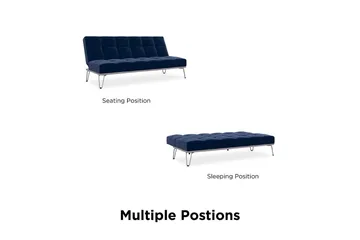 Futon Elle Sametti/Sininen - Novogratz - Huonekalut - Sohva - Vuodesohva - Futon - Futon sohva
