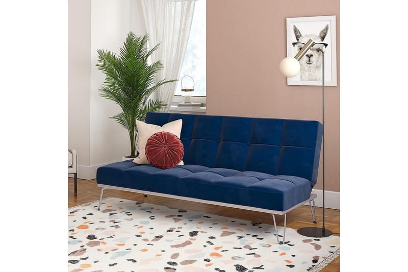 Futon Elle Sametti/Sininen - Novogratz - Huonekalut - Sohva - Vuodesohva - Futon - Futon sohva