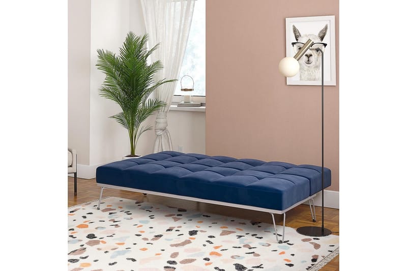 Futon Elle Sametti/Sininen - Novogratz - Huonekalut - Sohva - Vuodesohva - Futon - Futon sohva