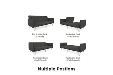 Futon Emily Pellavanharmaa - Dorel Home - Huonekalut - Sohva - Vuodesohva - Futon - Futon sohva